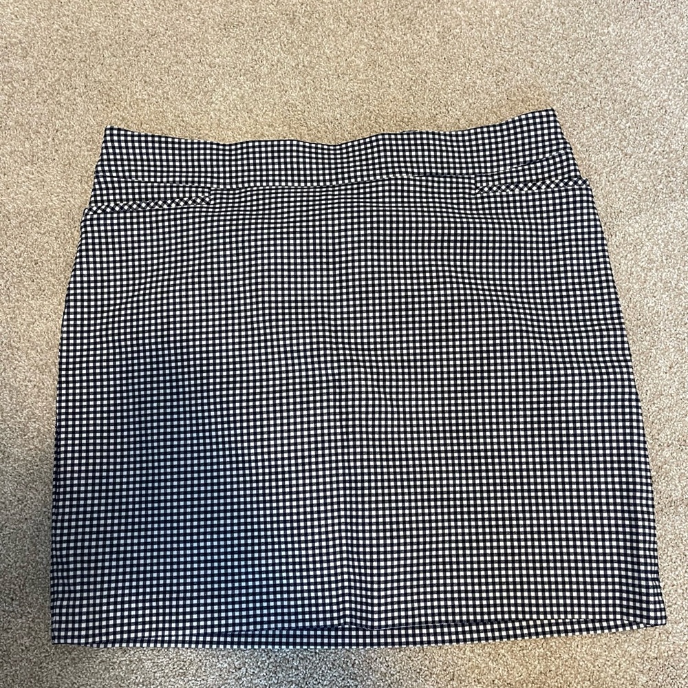 Chico's Navy and White Checked Skort
